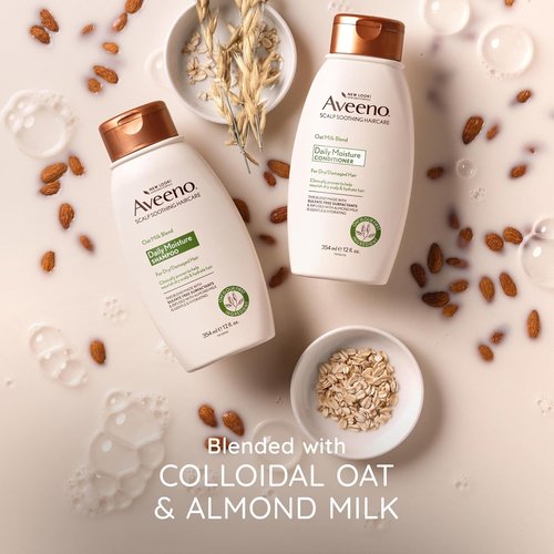 Aveeno Farm-Fresh Oat Milk Shampoo - Sulfate-Free & Moisturizing for All Hair Types | 12 Fl Oz