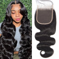 Body Wave Human Hair Closure 4x4 Lace Closure 20 Inch 12A Brazilian Virgin Hair Free Part Pre Plucked Skinlike Lace Closure Human Hair Natural Black Color (Black Body Wave Closure, 20)