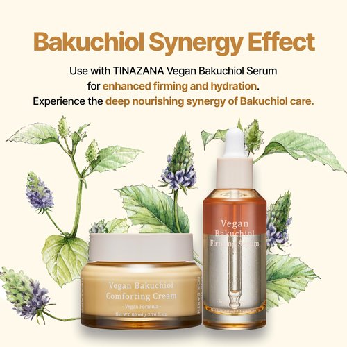 TINAZANA Vegan Bakuchiol Comforting Cream, Gentle Retinol Alternative, 25% Shea Butter, Barrier Strengthening & Hydrating, Dew Drop Texture, 2.7 fl.oz