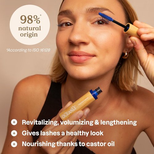 ATTITUDE Oceanly Mascara - EWG Verified Lash Serum for Length & Volume | Vegan Beauty, Blue, 0.24 Oz