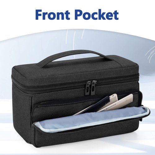 CURMIO Barber Bag for Hair Clippers, Men Grooming Travel Case for Electronic Shaver, Hair Trimmer and Hair Cutting Tools, Black, Bag Only