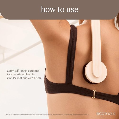 EcoTools Good Tan Self-Tan Back Applicator - Long Handle Brush for Effortless Sunless Tanning | Eco-Friendly & Vegan