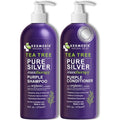 Skiennix Tea Tree Purple Shampoo & Conditioner Set - Professional Anti-Brass Toner for Blonde & Gray Hair | Sulfate-Free, Refreshing Rosemary & Aloe Formula
