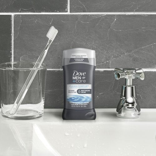 Dove Men+Care Gift Set – Clean Comfort Body + Face Wash, Clean Comfort Aluminum-Free Deodorant & Dual-Sided Shower Tool (3 Piece Set)