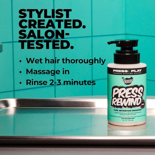Doux PRESS REWIND Curl Retention Shampoo - Anti-Frizz Hydrating Formula with Aloe & Pataua Oil | 8 oz