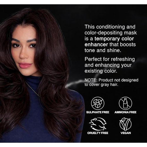 IGK Pitch Black Color Depositing Hair Mask - Smoky Gray Semi-Permanent Conditioner + Gloss Toner | Hydrating Shine + Color Refresh | Vegan + Cruelty-Free | 6 oz