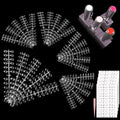 Allstarry Nail Swatches, 600Pcs Nail Polish Swatch Dots Round Nail Color Swatches Clear Transparent Nail Polish Display Nail Sample Swatches for Gel Polish Nail Art Practice Tips Swatch Book