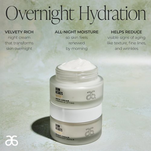 Arbonne DermResults Solutions Night Cream – Hydrating Overnight Moisturizer with Tri-Lipid Complex, Mango Butter, Vitamin E acetate, and Red Maple Bark Extract, 1.7 oz / 50 ml