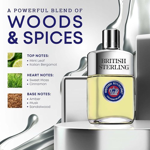 British Sterling By Dana Cologne Splash - Classic Men's Fragrance, 3.8 Ounces