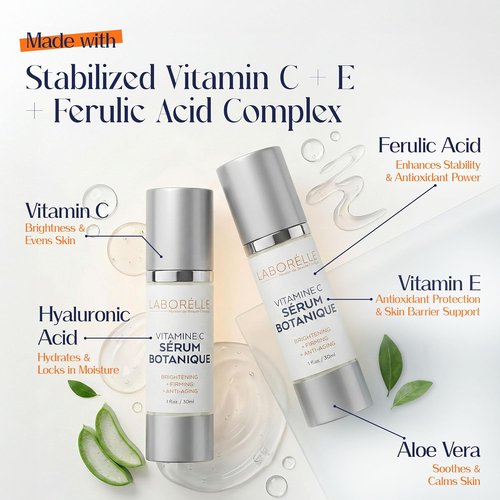 Skiennix Vitamin C Serum - Brightening & Hydrating Face Treatment with Vitamin E & Ferulic Acid (1 fl oz)