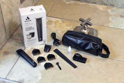 Andis 563070 inLINER All-in-One Cordless Beard & Hair Trimmer, 12-Piece Kit, Compact and Quiet, Removeable T-Blade, Includes Shaver Head Attachment, Black