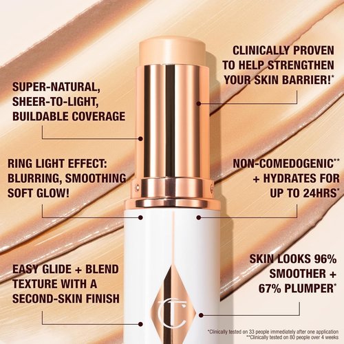 Charlotte Tilbury Unreal Skin Tint - Hydrating Cream Foundation Stick for Sheer-to-Light Coverage | Blurring & Nourishing Formula