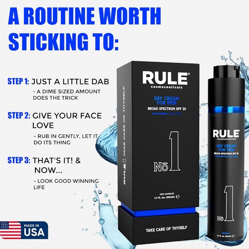 Skiennix No.1 Day Cream for Men - 10-in-1 Anti-Aging Moisturizer with SPF 20 & Collagen, 50 mL