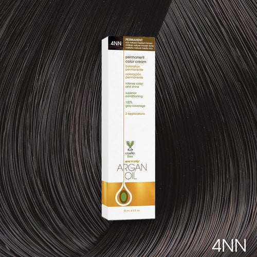 One N' Only Permanent Hair Color - Argan Oil Infused Hair Dye for Rich Gray Coverage - 4NN Rich Natural Medium Brown (3 oz)