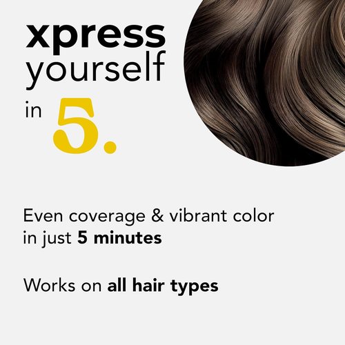 Motions Xpress Permanent Hair Color Shampoo - Dark Brown, 5-Minute Gray Coverage, Ammonia-Free, 0.84 Oz