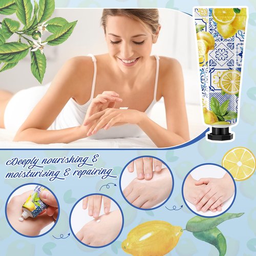 Dansib 48 Sets /144 Pcs Baby Shower Hand Cream Gift Party Favors for Guests Gift Bridal Wedding Thank You Gifts Bulk Mini Travel Size Hand Lotion Set for Guests(Lemon)