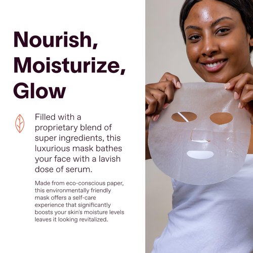 Solawave Hydrating Sheet Mask, Anti Aging Face Mask with Niacinamide, Hydrating Face Mask with Hyaluronic Acid, Moisturizing Face Masks (5 Pack)