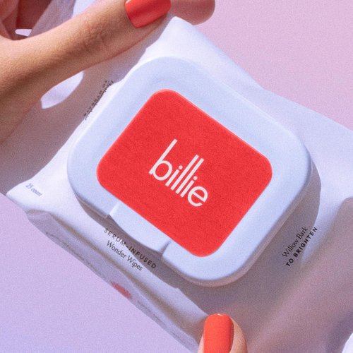 Billie Wonder Wipes - Makeup-Removing Face Wipes with Hyaluronic Acid & Witch Hazel | 25 Count