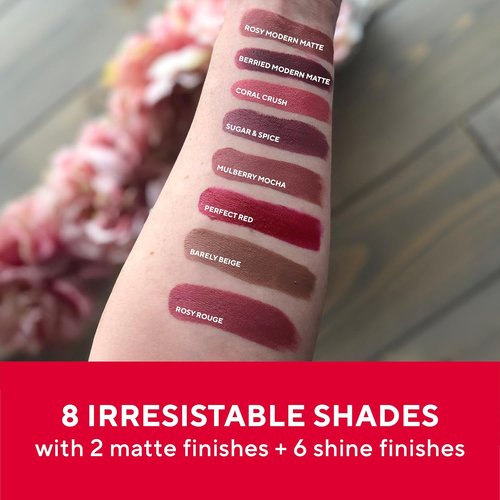 Mirabella Smudge Proof Lipstick - Long-Lasting Hydrating Color with Vegan Lanolin & Vitamin E | Rosy Matte Finish
