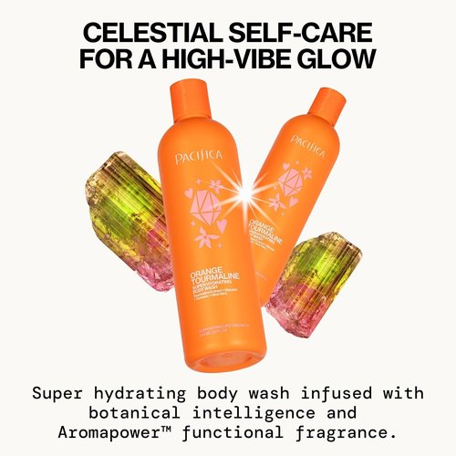 Pacifica Body Wash - Super Hydrating Orange Tourmaline Bath & Shower Gel | Clean, Vegan & Cruelty-Free