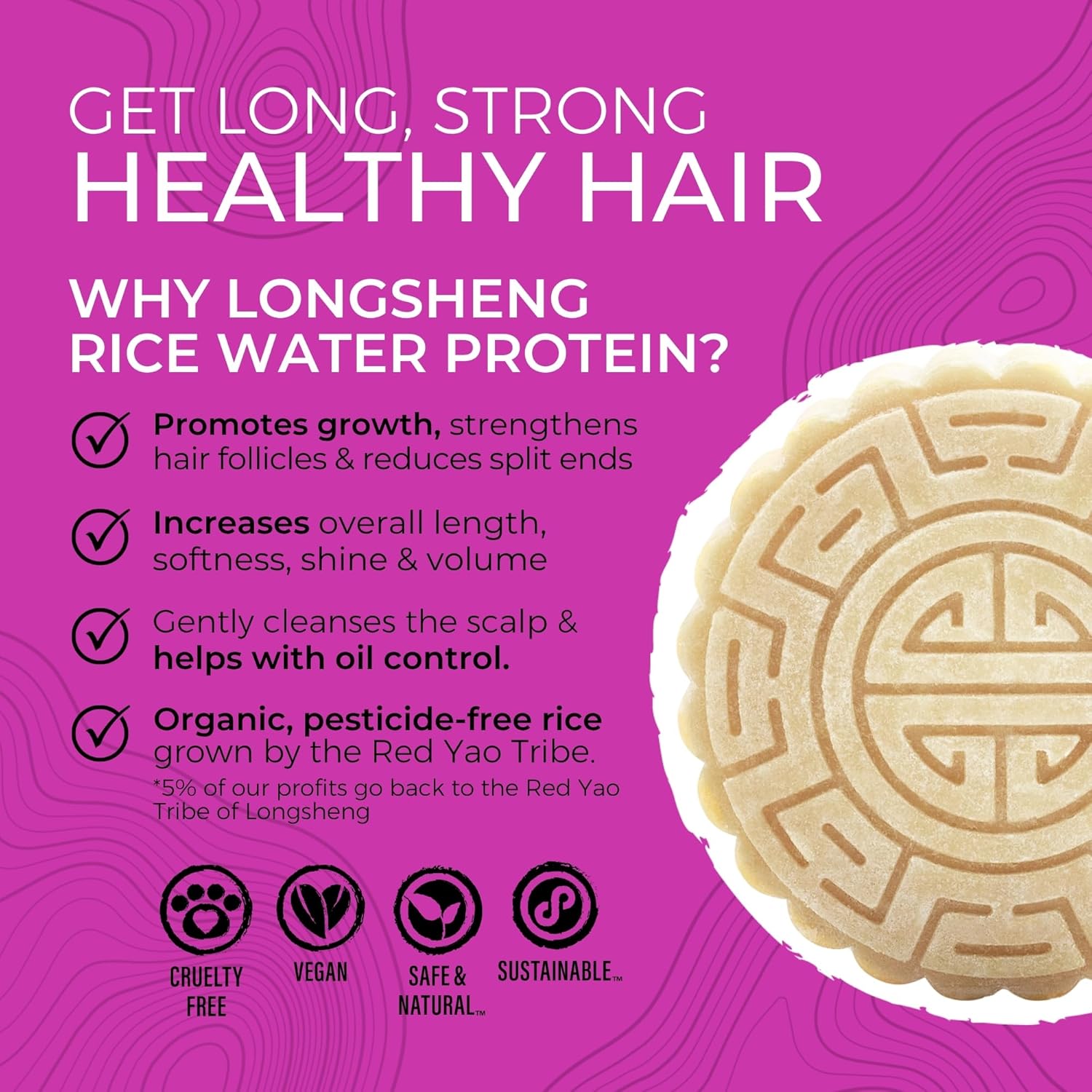 Viori Terrace Garden Shampoo Bar - Handcrafted All-Natural Rice Water Shampoo - Sulfate-Free Formula