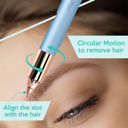 iMusthav 2 in 1 Flawless Eyebrow and Facial Hair Remover for Women Painless Electric Razor Epilator Trimmer Shaver with 18K Gold-Plated, USB Rechargeable, 360° LED for Eyebrow and Face Hair Removal