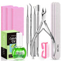 Nail Files and Buffers, MORGLES Nail Prep Kit with Emery Boards, Cuticle Remover Tools, Aloe Cuticle Oil for Manicure and Pedicure Shine Kit