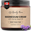 Remedy Mama Magnesium Cream for Sleep, Cramps & Muscle Soreness – with Hemp Seed Oil, Jojoba, Shea & Mango Butter – Natural, Skin-Friendly & Safe for Kids – Lavender – 4oz Glass Jar – Made in Canada