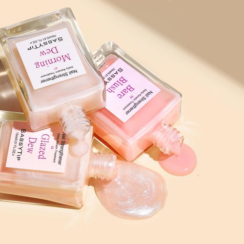 Skiennix Nail Strengthener - Keratin Hardener & Growth Treatment | Nude Polish Concealer with Jojoba Oil, 15ml (Milky White)