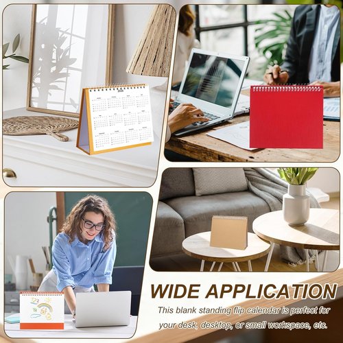 PATIKIL Desk Calendar Base - 4 Pack Flip Calendar Stand | 8.3 x 6.7 Inch Pearl Paper for DIY Home Office Decor
