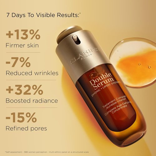 Clarins Double Serum - Anti-Aging Face Serum for Firmness, Radiance & Pore Refinement | 24H Hydration