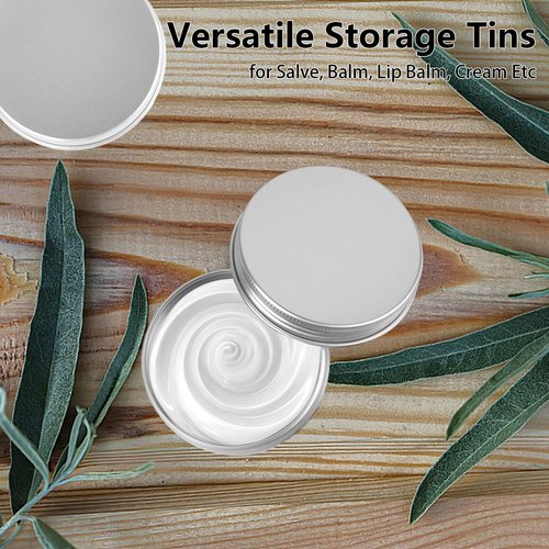 Opvixi Tins 12 Pack, 2 Ounce Salve Tins with Lids, Small Metal Aluminum Tin Jar Refillable Containers, Round Tin Travel Cosmetic Containers with Screw Lids, Tin Can for Salve, Balm, Lip Balm, Cream