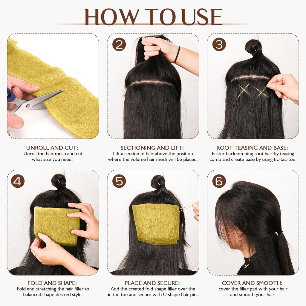 YGQQOY Hair Padding - Volume Insert for Elegant Updos | Gold Hair Sponge for All Hair Types