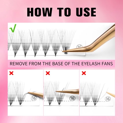 VEYES INC Premade Fans Eyelash Extensions 3D-24D C/D curl Natural & Volume Mixed Length Eyelash Tray, Professional Lash Supplies, Matte Black (10D 0.05 CC 8-15mm)