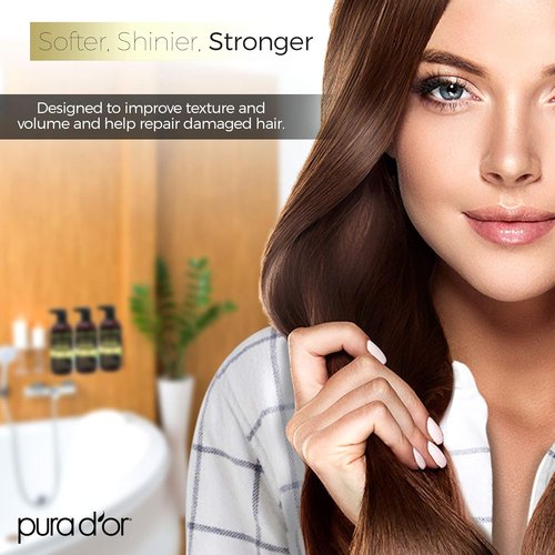 PURA D'OR Advanced Therapy Conditioner - Moisture & Strength for All Hair Types | 16oz, Sulfate-Free, Argan Oil & Biotin