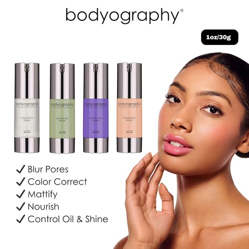 BODYOGRAPHY Foundation Primer - Flawless Anti-Aging Makeup with Vitamin E & Jojoba Oil | 1 oz, Gluten-Free & Cruelty-Free
