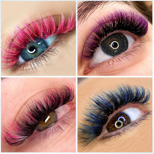 Colored Lash Extensions, Easy Fan Eyelash Extensions 0.07 D Curl12-15mm Mix Volume Lash Extensions, Lash Fan for Professional Salon Supplies (0.07-D-Pink Ombre 12-15)