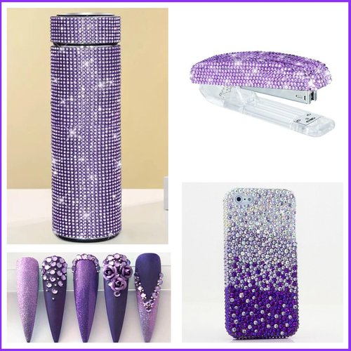 18000 Pcs 3D Purple Jelly Rhinestones for Crafting, Flatback Resin Jelly Bedazzled Gems for Crafts, 3-6 mm Half Round Gems Rhinestones for Nails Art Eyes Makeup DIY Crafts Supplies