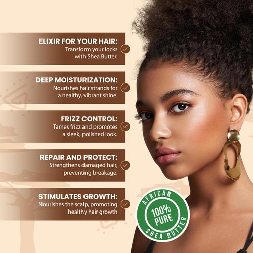 Plant Guru Raw African Shea Butter 32 oz. Bulk 100% Pure Natural Unrefined YELLOW - Ideal Moisturizer For Dry Skin, Body, Face And Hair Growth. Great For DIY Soap and Lip Balm Making.