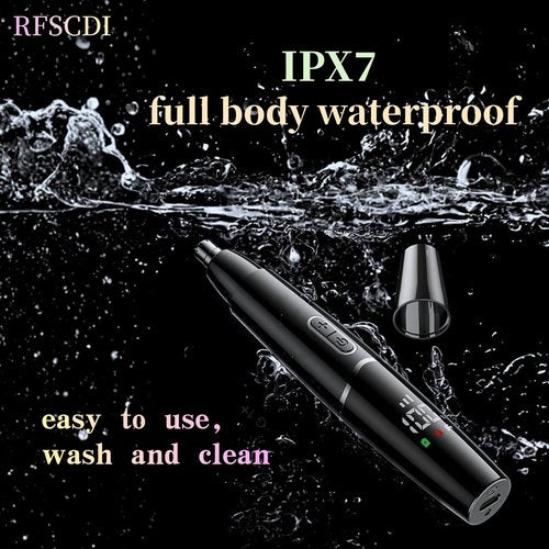 RFSCDI 5-in-1 Rechargeable Nose & Ear Hair Trimmer - IPX7 Waterproof Dual Edge Grooming Kit for Men & Women, Perfect for Hair Removal of Nose, Eyebrows, Beard, Bikini, and Facial Hair (Black)