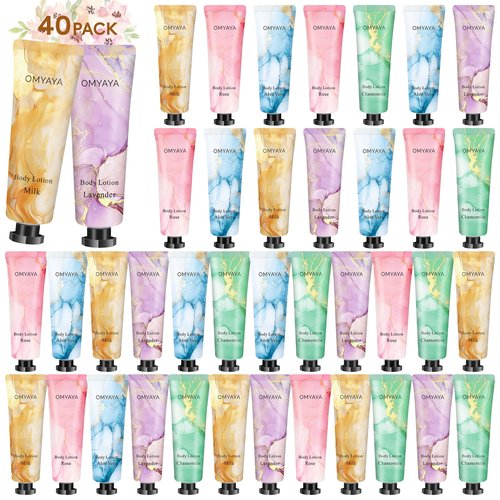 Body Lotion 40 Pack, Travel Size Mini Lotion, Bulk Gift Set for Women, Moisturizing Lotions 20ml*40, Birthday Holiday Gifts,Christmas Stocking Stuffers