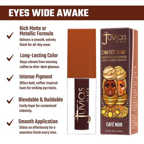 Juvia's Place Coffee Shop Liquid Eyeshadow - Matte Finish, Waterproof & Buildable Color | 0.08 fl oz
