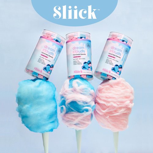 Sliick Hard Wax Beads for Hair Removal, Dream Clouds - DIY At-Home Wax Beads for Face, Body & Sensitive Skin, No-Strip Formula, 16 oz