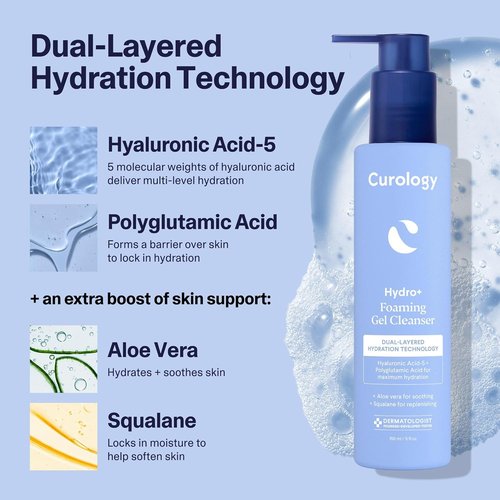 Curology Hydro+ Foaming Gel Facial Cleanser - Gentle, Hydrating Face Wash for Sensitive Skin | 5 fl oz