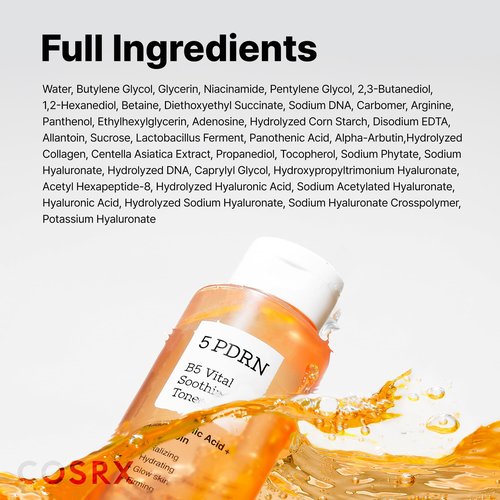 COSRX 5 PDRN B5 Vital Soothing Toner - Korean Toner for Rejuvenating & Soothing Skin with Salmon DNA, Centella, Lactobacillus PDRN & Panthenol, Korean Skin Care (280ml/9.46 fl.oz.)