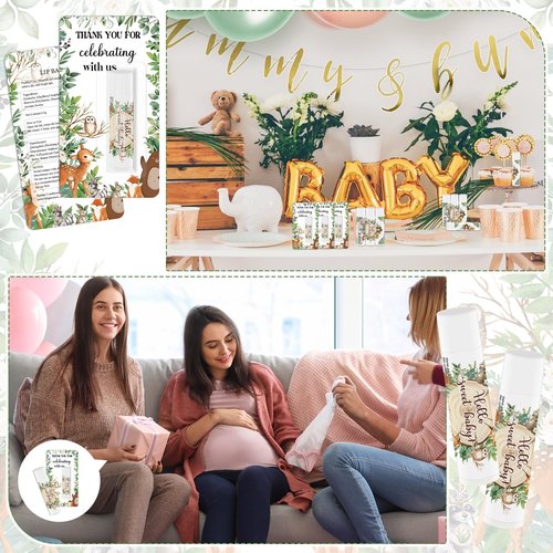 30 Pack Jungle Animal Baby Shower Favors Lip Balms Bulk, Baby Showers Games Prizes Party Gifts, Gender Reveal Favors, Babys Showers Birthday Party Supplies Basket Gift Stuffers