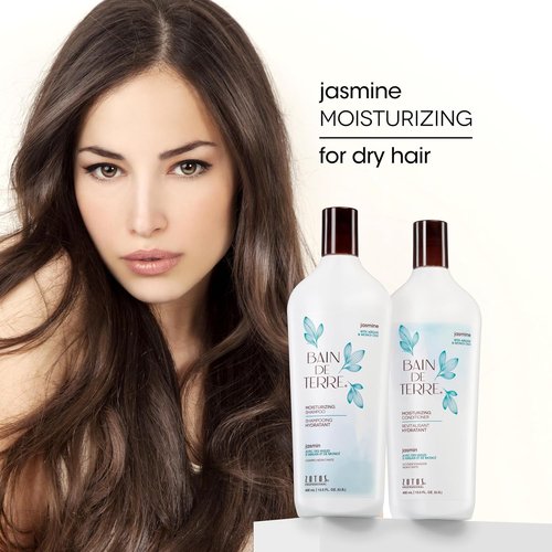 Bain de Terre Jasmine Moisturizing Shampoo - Luxurious Hydration with Argan & Monoi Oils | Paraben-Free, Color-Safe, Vegan