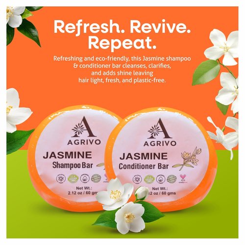 Skiennix Jasmine Shampoo & Conditioner Bar - Strengthen & Volumize All Hair Types | 2.12 oz Natural Ingredients
