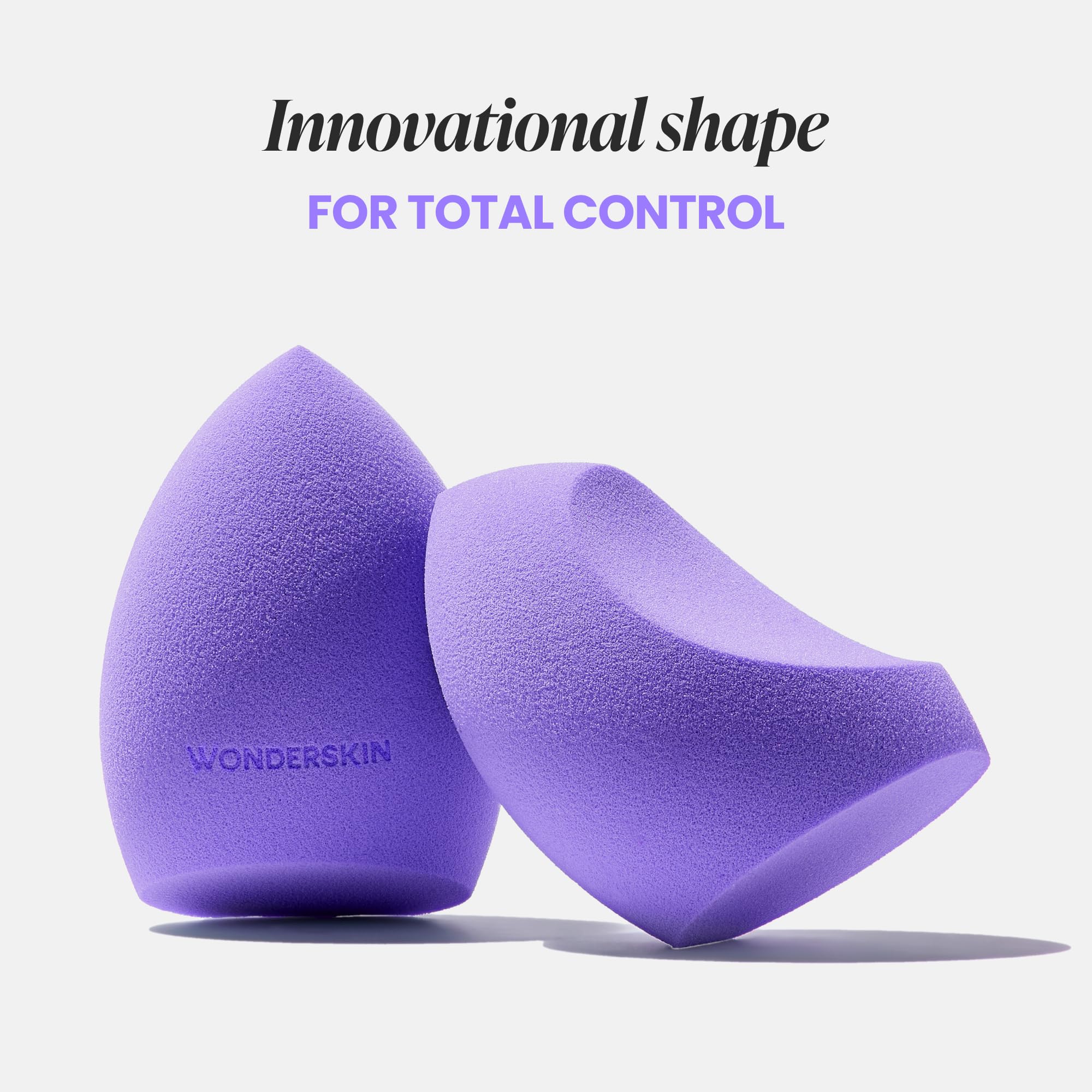 Wonderskin Curve Blender - Patent-Pending Makeup Sponge with Ergonomic Design for Seamless Blending & Contouring – For Foundation, Creams & Powders