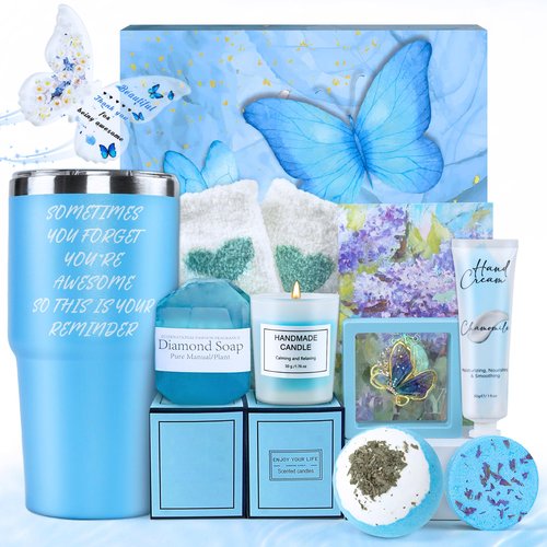 Birthday Gifts for Women Spa Sets: Anniversary Romantic Valentines Day Gifts for Her, Girlfriend, Wife, Sister, Bestie, Coworker, Secretary, Mother, Grandma Skin Care Package, Get Well Soon Basket
